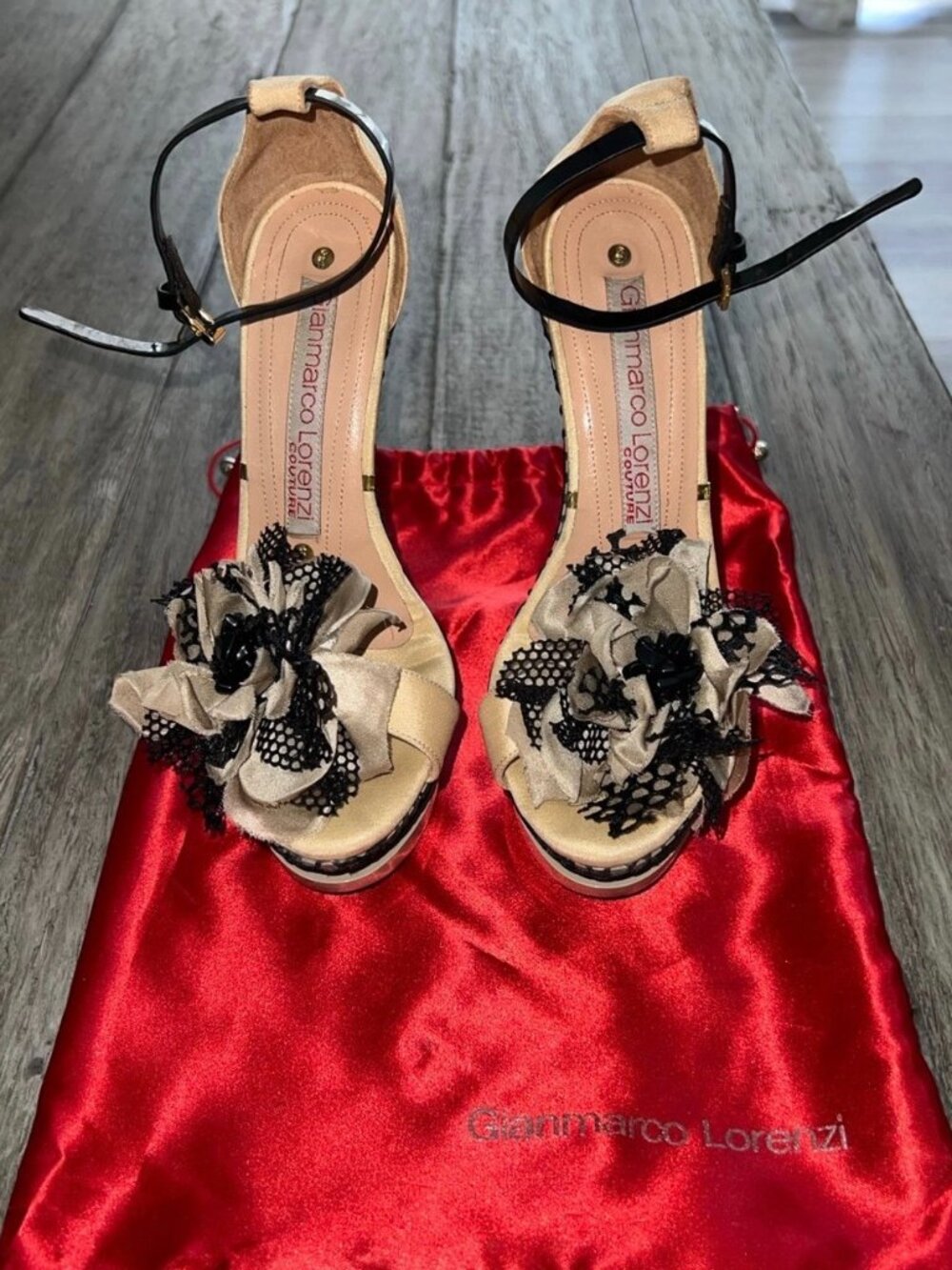 RARE Gianmarco Lorenzi Couture Floral Platform Stiletto Heels | EU 35 - Picture 2 of 12
